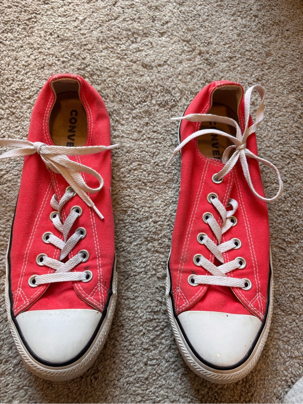 Converse Pink Canvas Low-Top Sneakers with White Accents